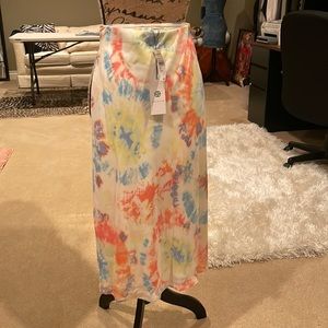 Tie dye midi skirt
